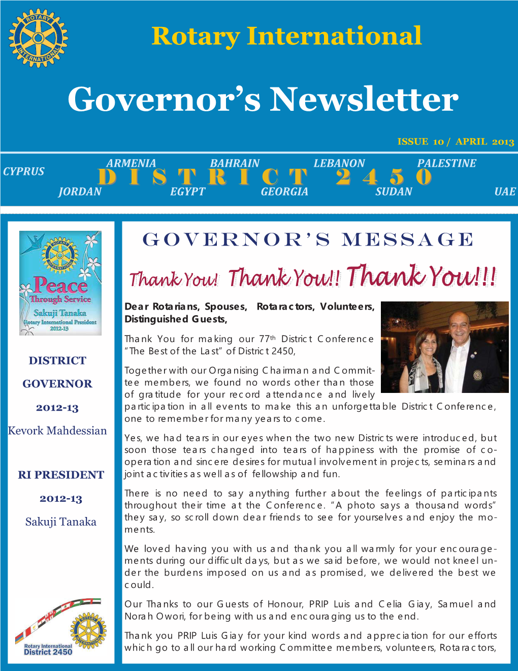 Governor's Newsletter