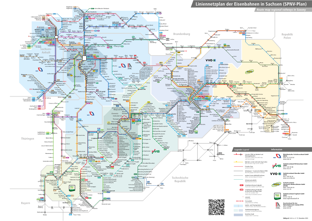 Liniennetzplan Der Eisenbahnen in Sachsen (SPNV-Plan)