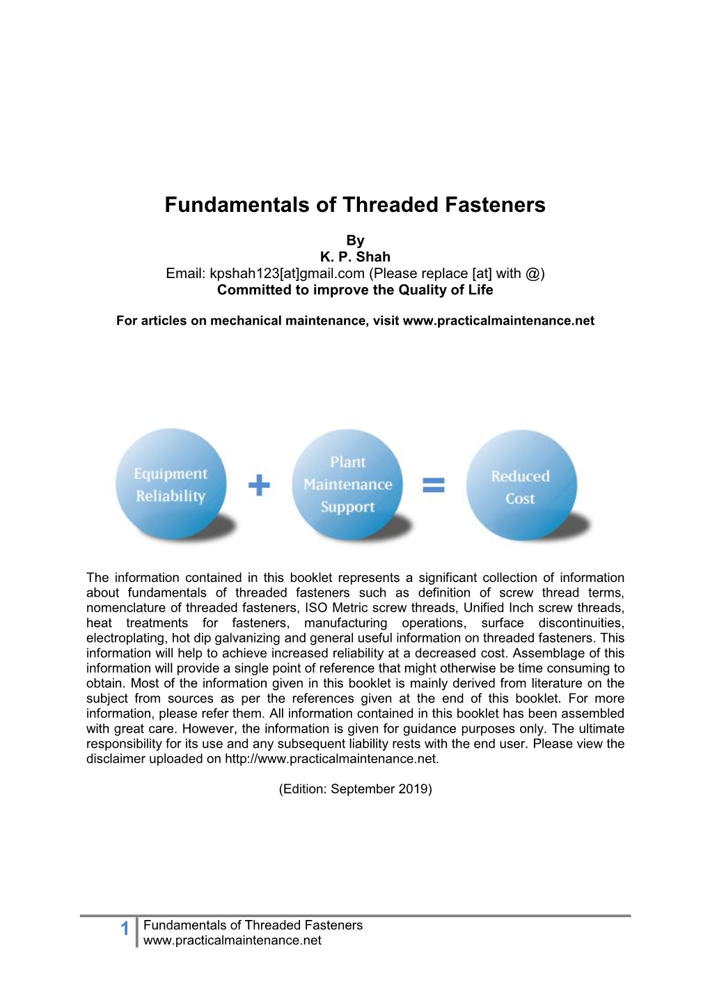 Fundamentals of Threaded Fasteners