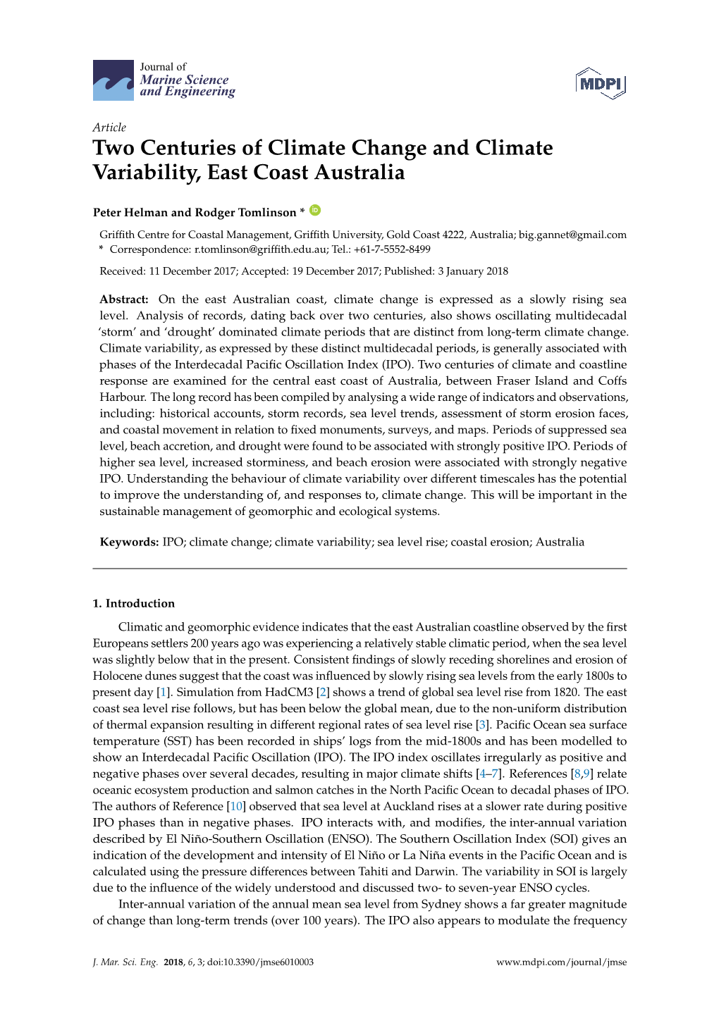 Two Centuries of Climate Change and Climate Variability, East Coast Australia