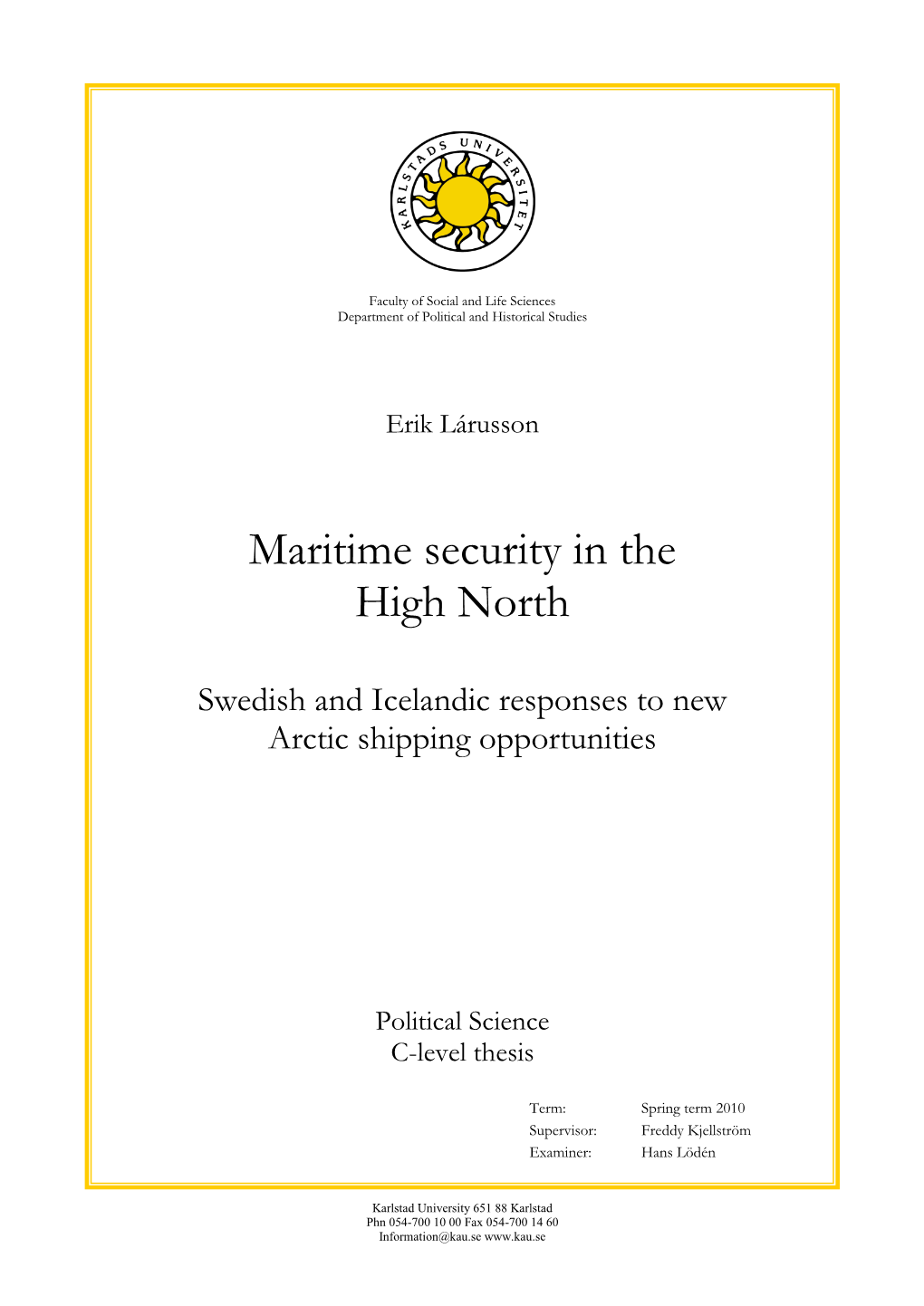 Maritime Security in the High North