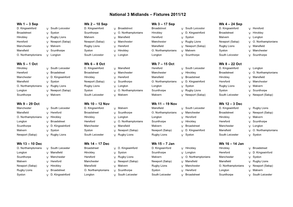 Fixtures Nat 3 Mids 2011-12 1