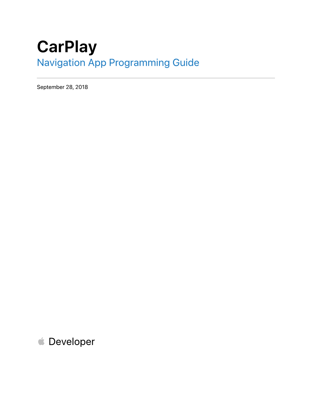 Carplay Navigation App Programming Guide