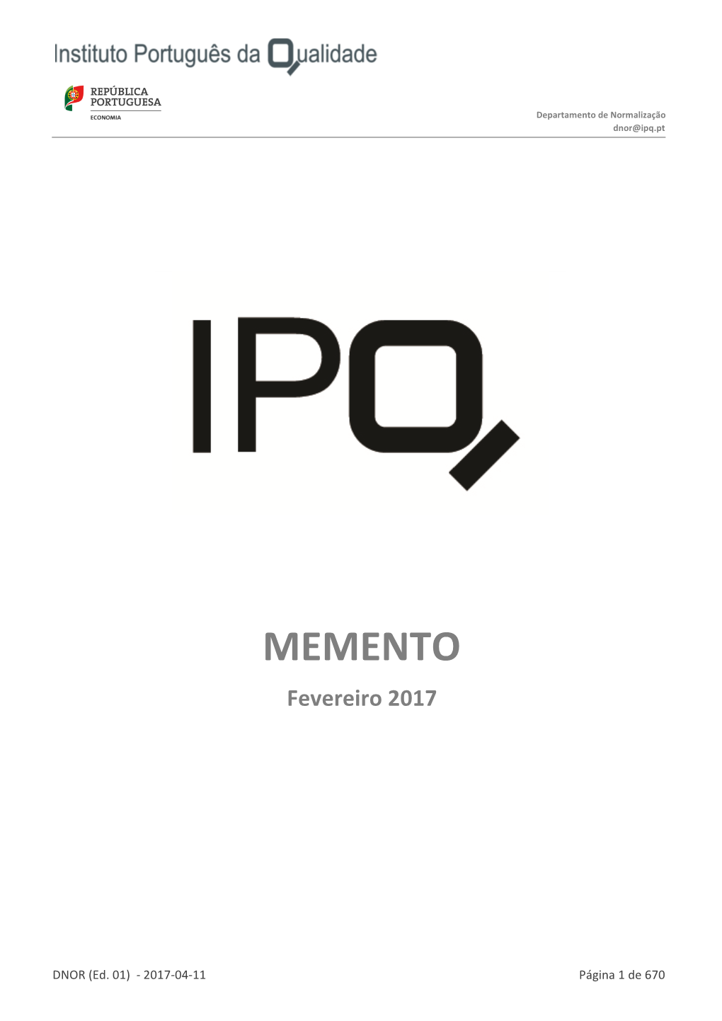 MEMENTO Fevereiro 2017