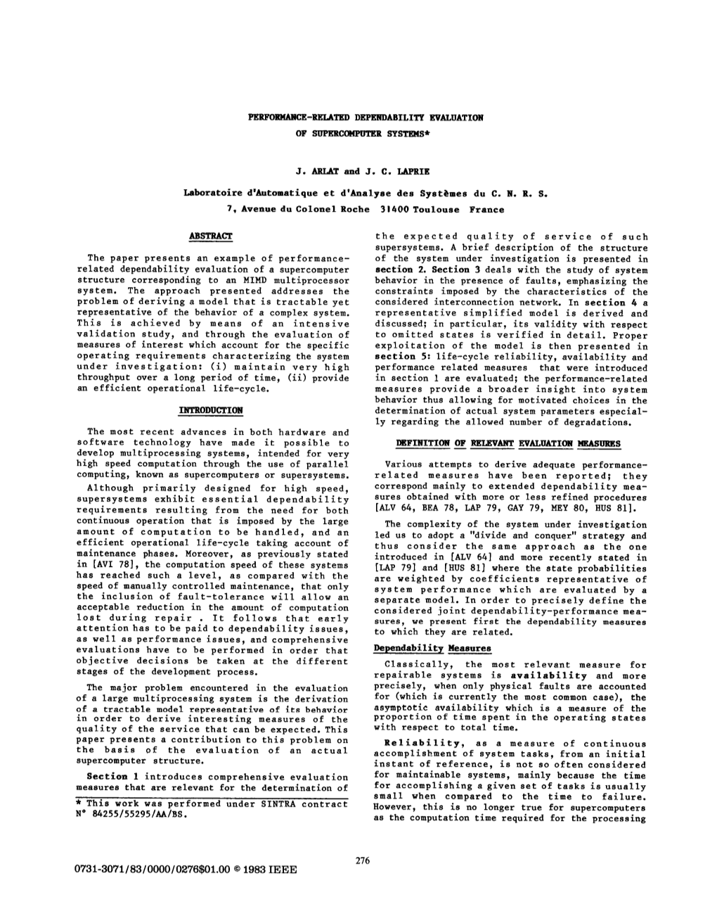 Performance-Related Dependability Evaluation of Supercomputer