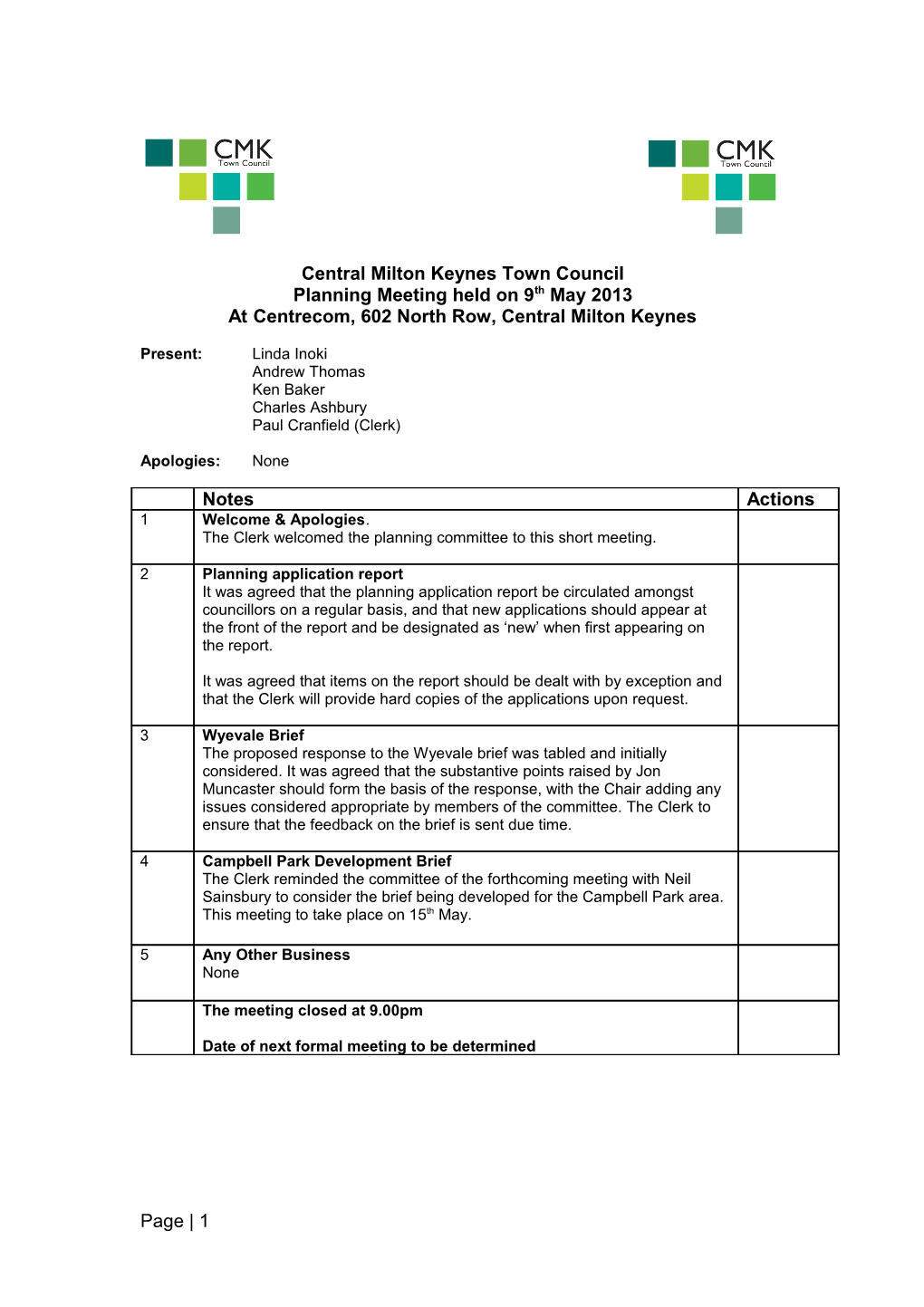 Central Milton Keynes Town Council s1