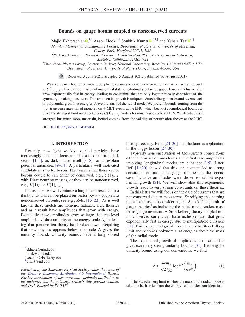 Bounds on Gauge Bosons Coupled to Nonconserved Currents