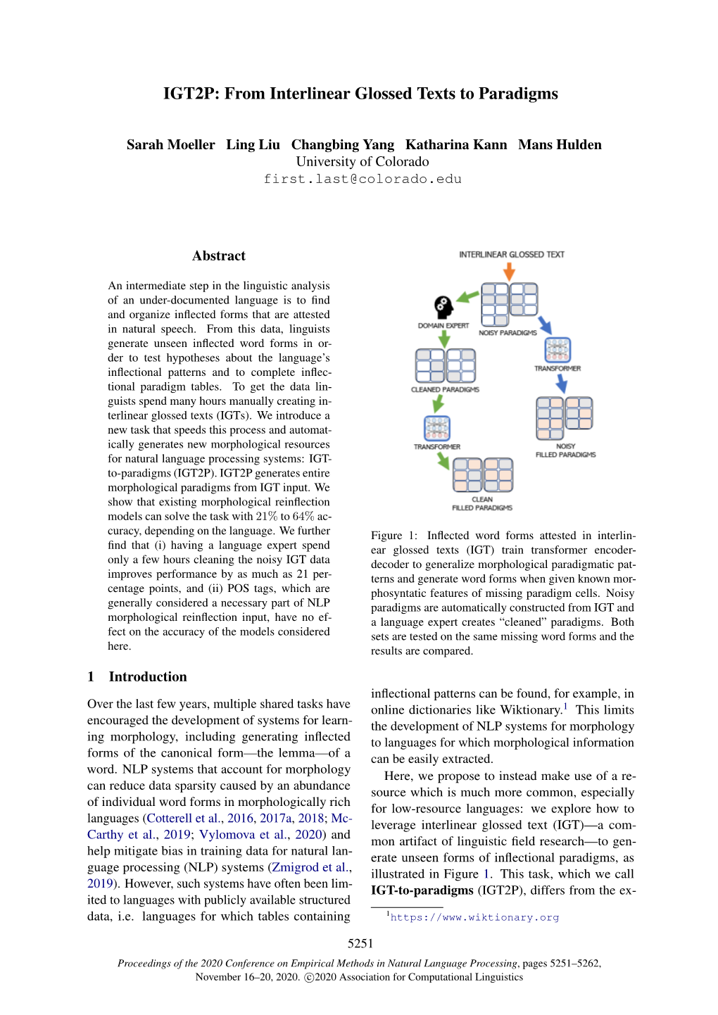 From Interlinear Glossed Texts to Paradigms