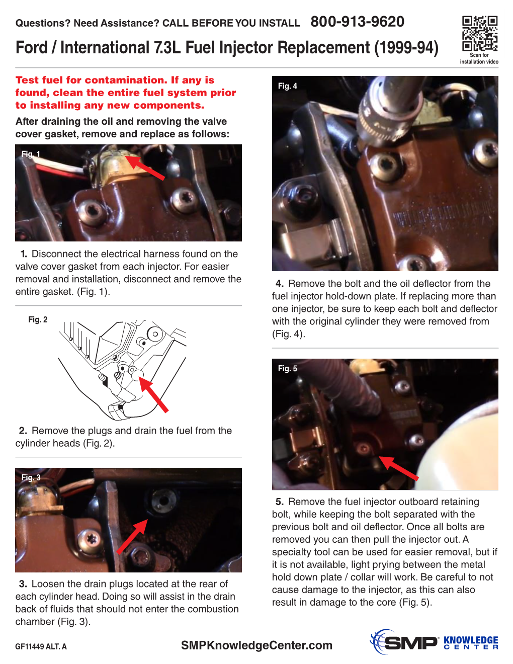 Ford / International 7.3L Fuel Injector Replacement (1999-94) Scan for Installation Video