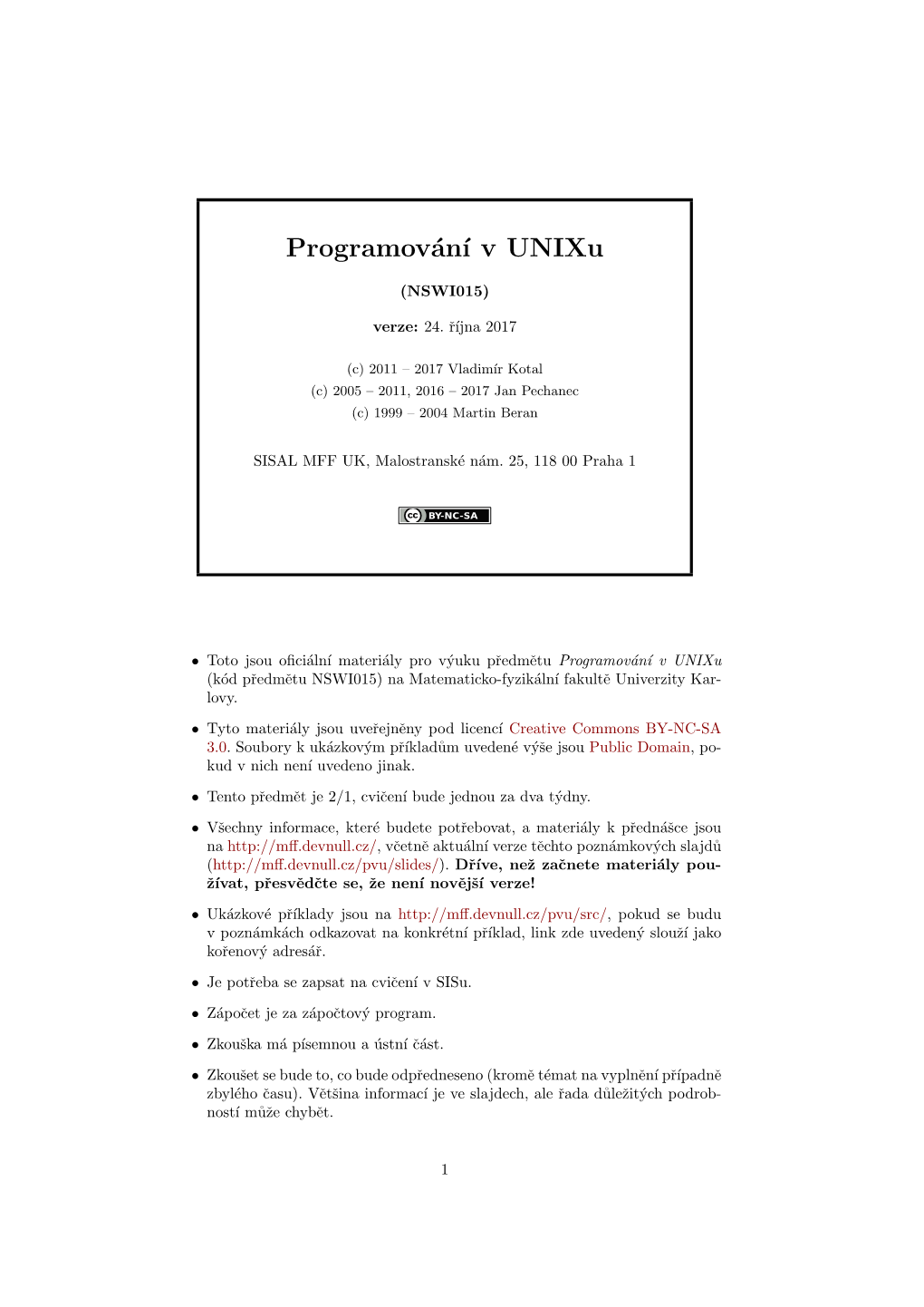 Programování V Unixu