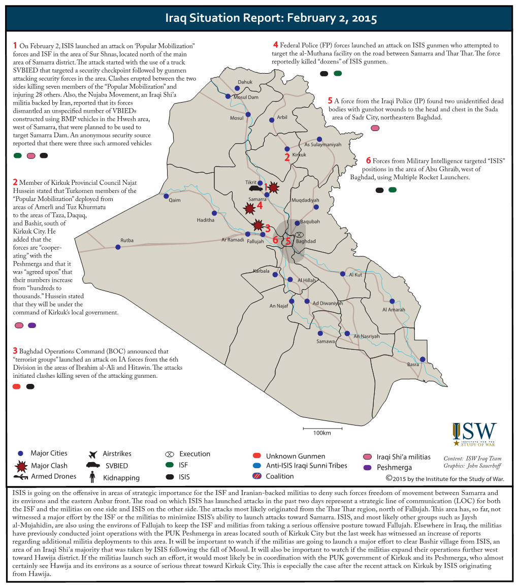 Iraq Situation Report: February 2, 2015