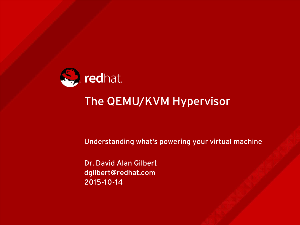 The QEMU/KVM Hypervisor