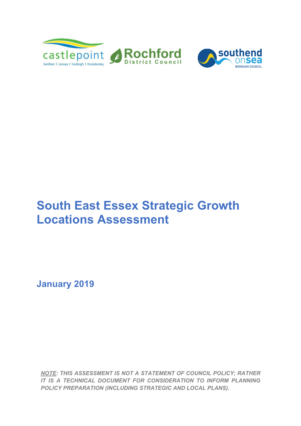 South East Essex Strategic Growth Locations Assessment 2019