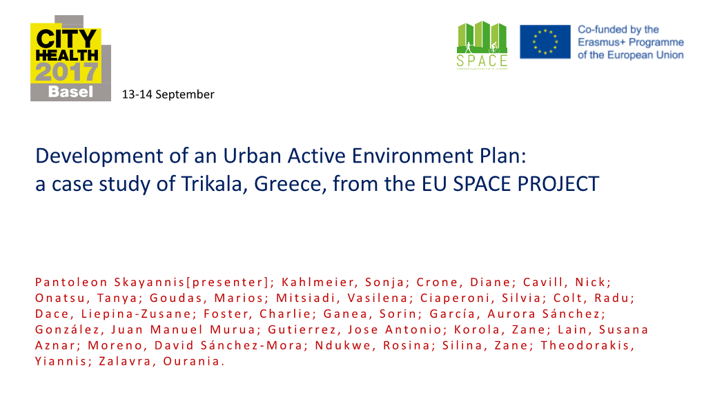 A Case Study of Trikala, Greece, from the EU SPACE PROJECT