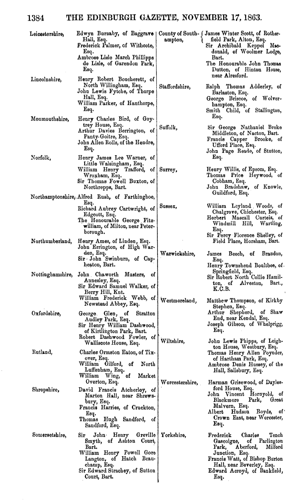 1384 the Edinburgh Gazette, November 17,1863