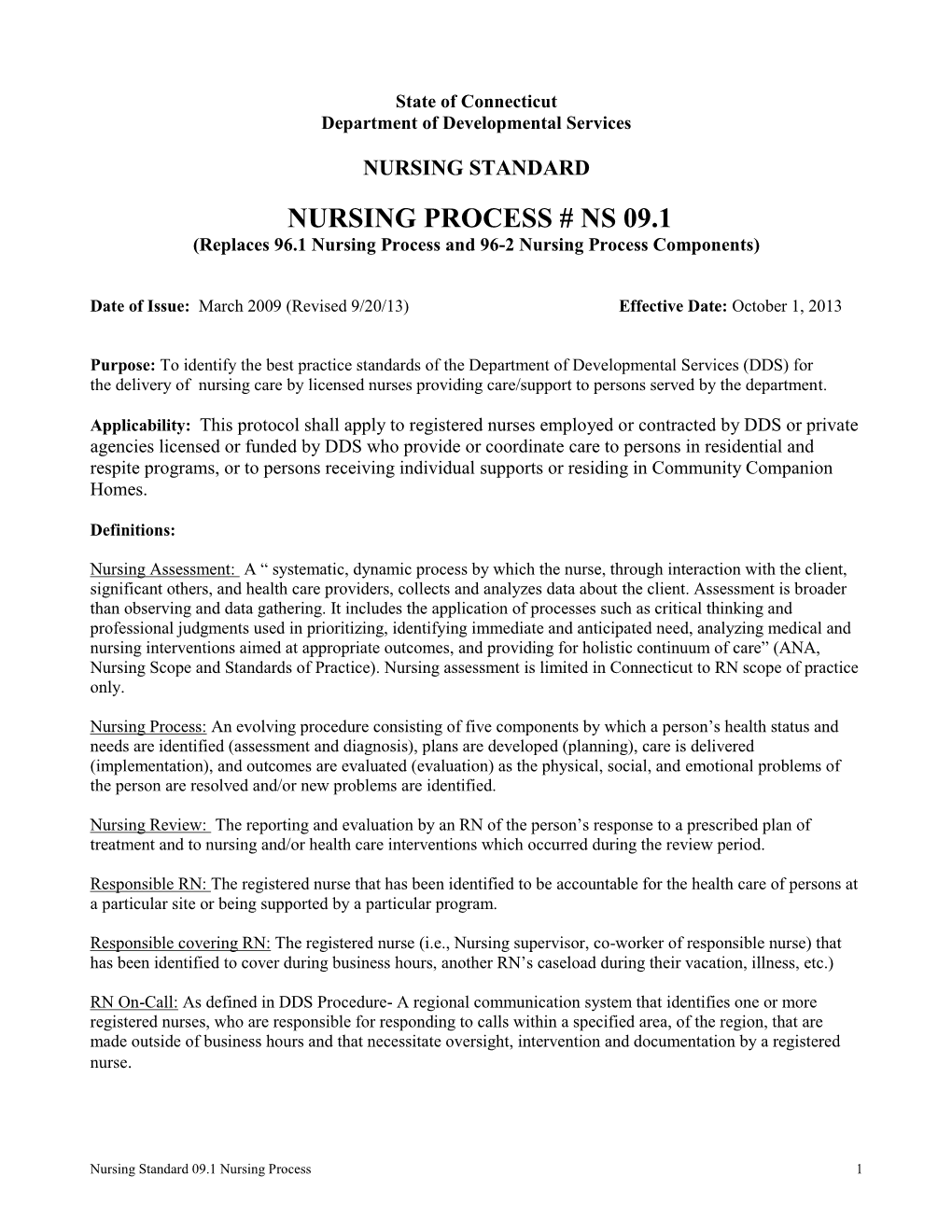 State of Connecticut Department of Developmental Services