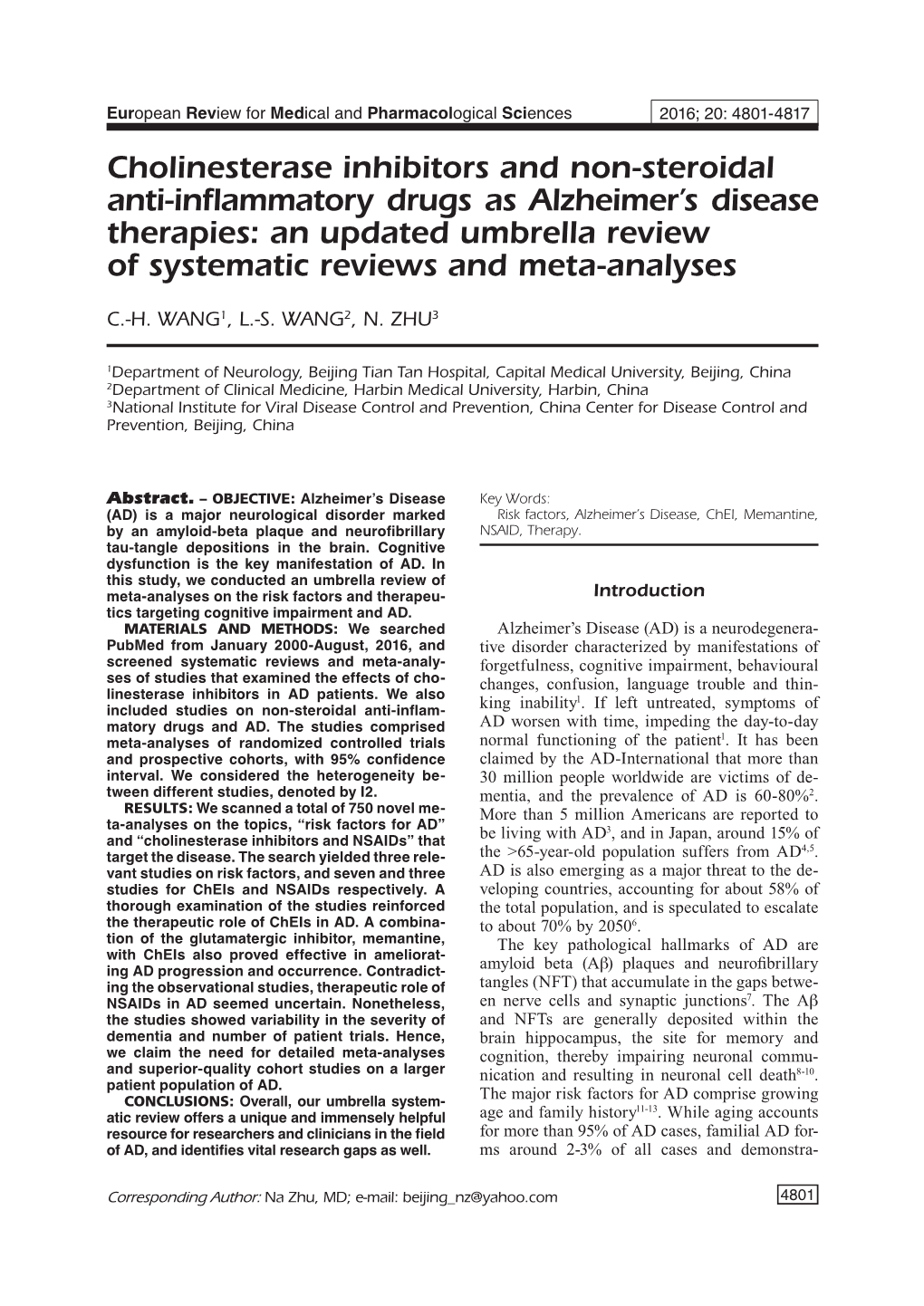 A Systematic Umbrella Review and Meta-Analysis of Alzheimer's