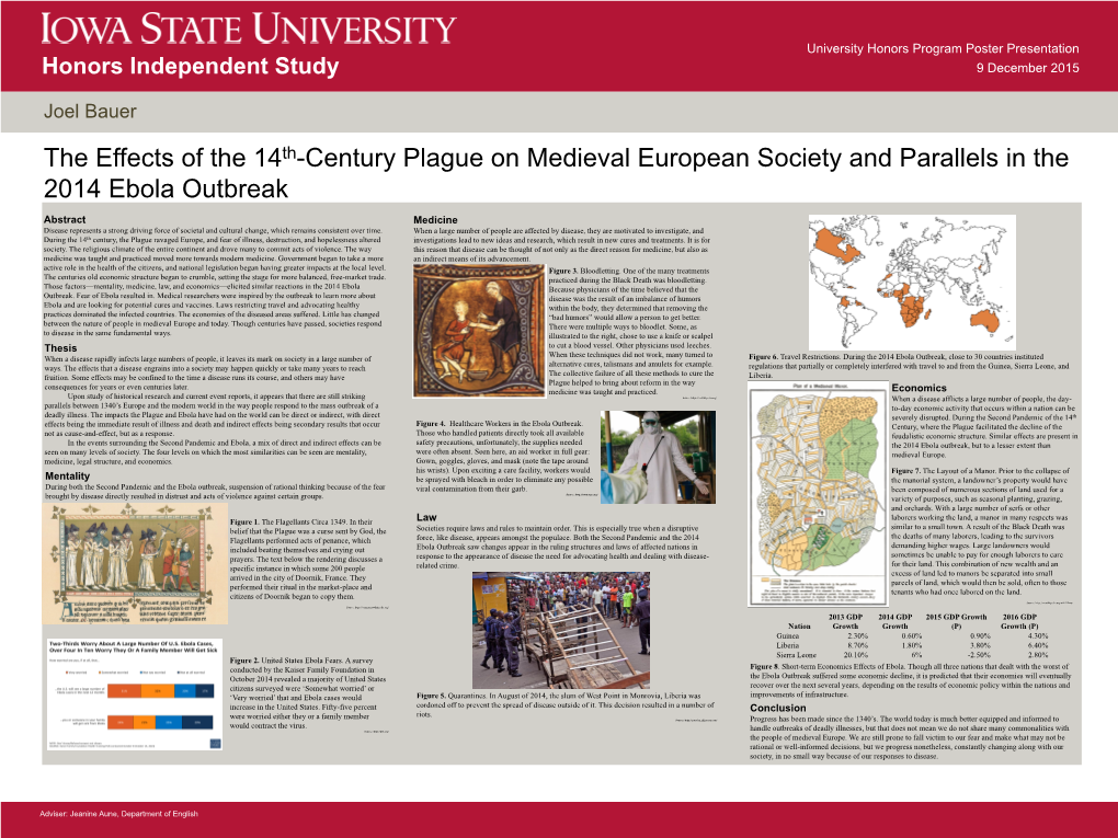 The Effects of the 14Th-Century Plague on Medieval European Society and Parallels in the 2014 Ebola Outbreak