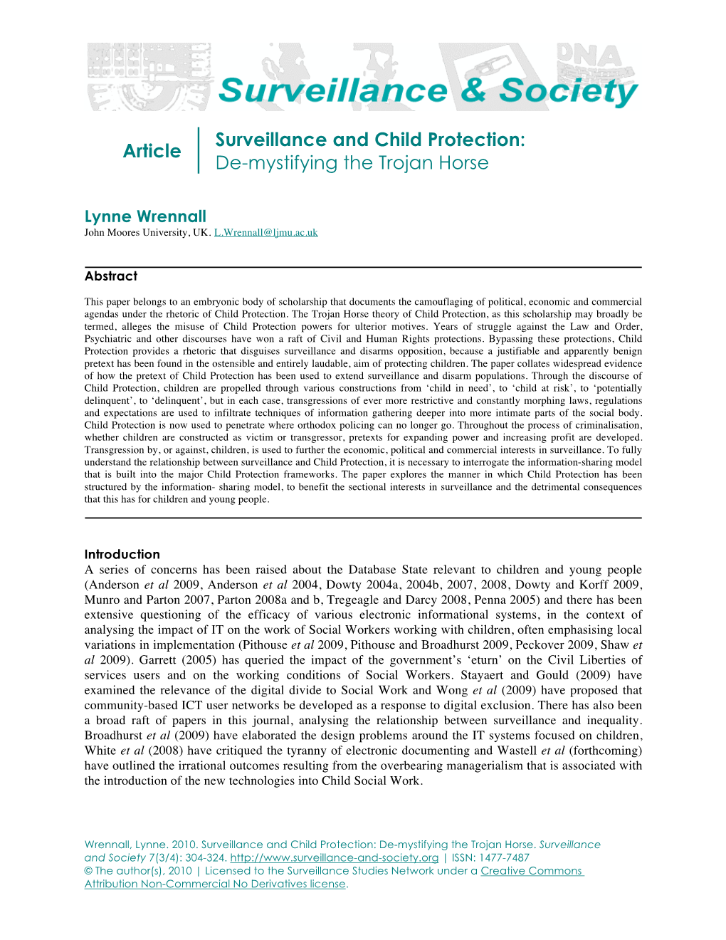 Article Surveillance and Child Protection