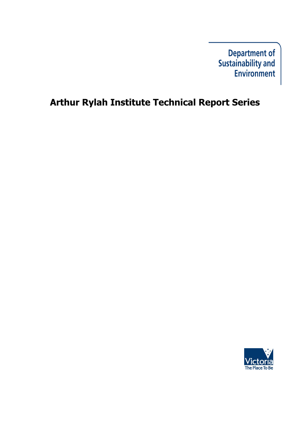 Arthur Rylah Institute Technical Report Series