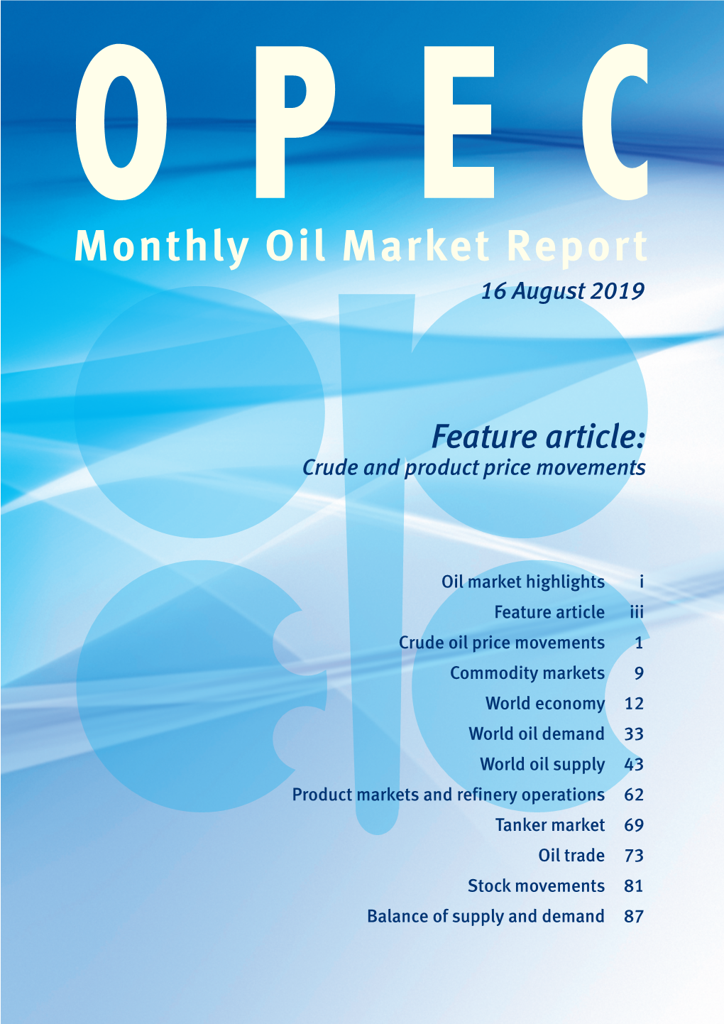 August 2019 OPEC Monthly Oil Market Report