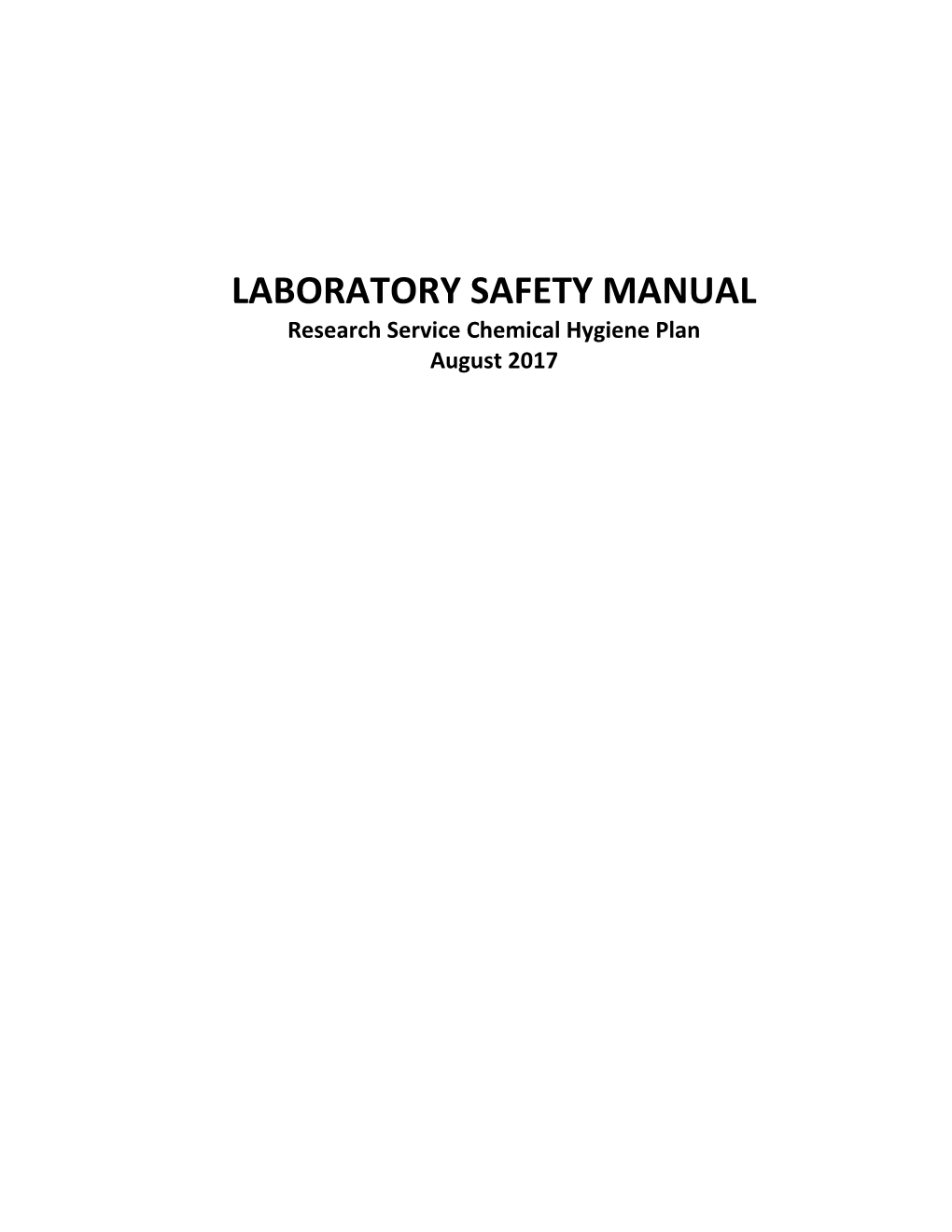 Laboratory Safety Manual