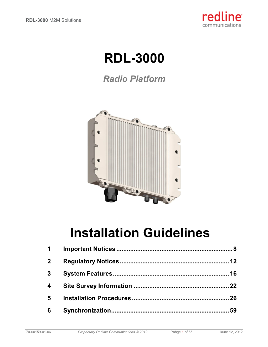Rdl-3000 Installation Guidelines