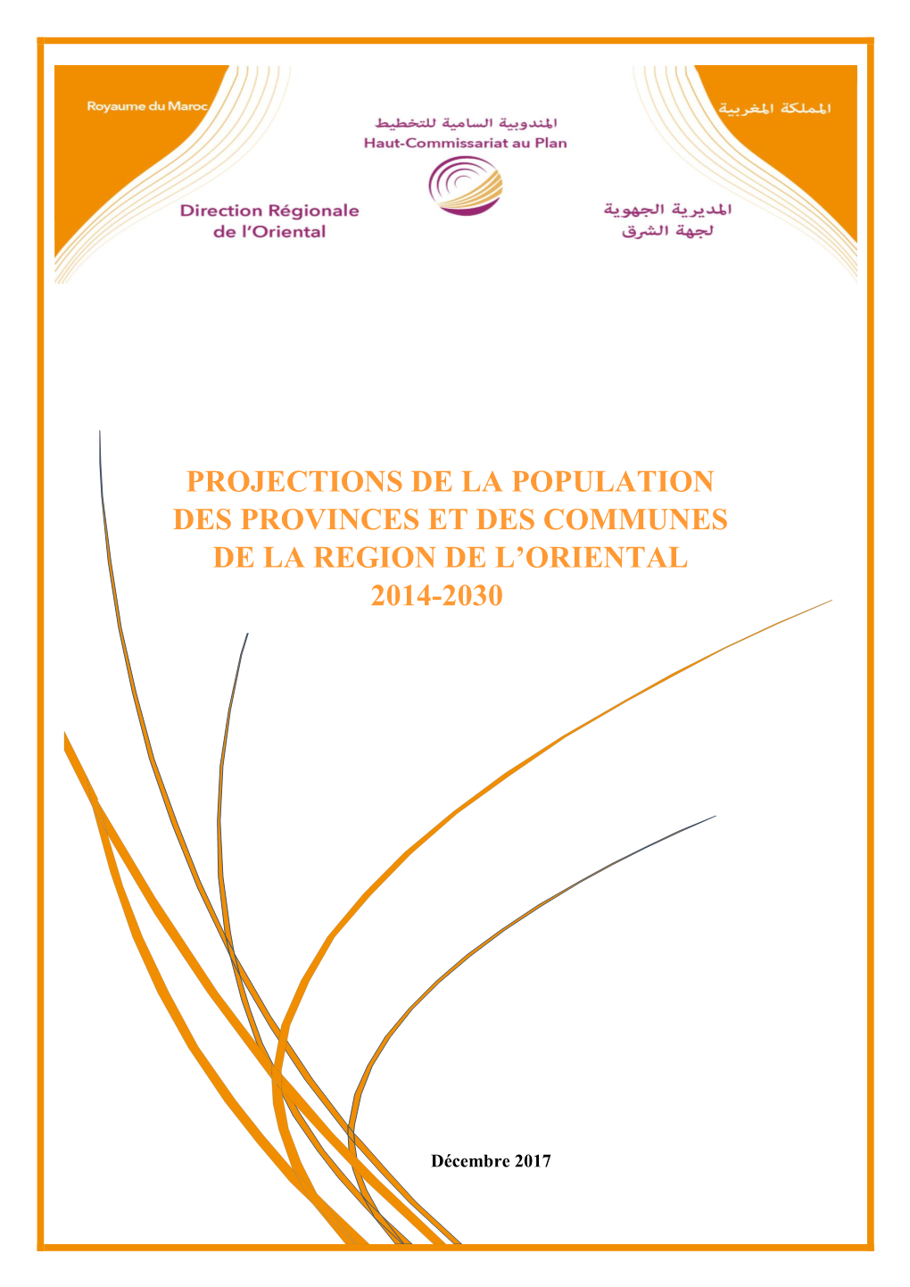 Projections De La Population Des Provinces Et Des Communes De La Region De L’Oriental 2014-2030