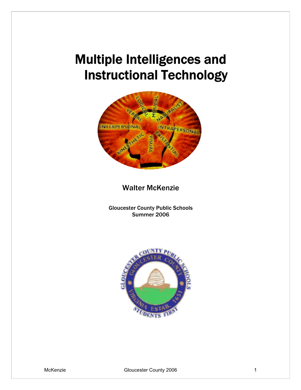 Multiple Intelligences For