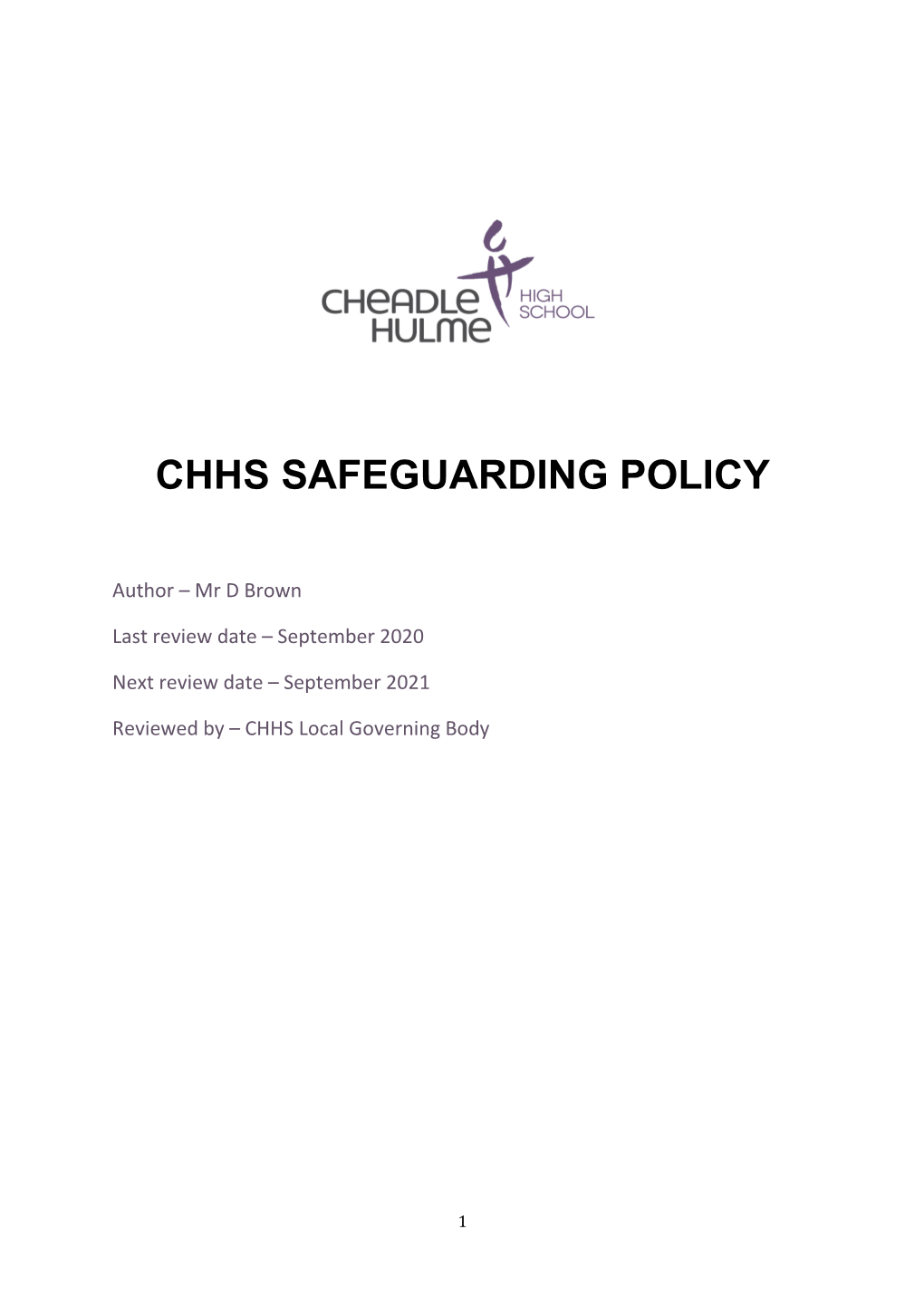 Chhs Safeguarding Policy