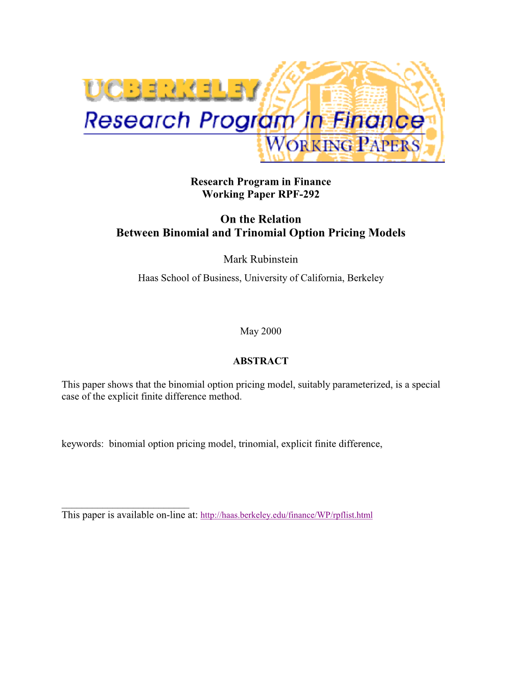 On the Relation Between Binomial and Trinomial Option Pricing Models