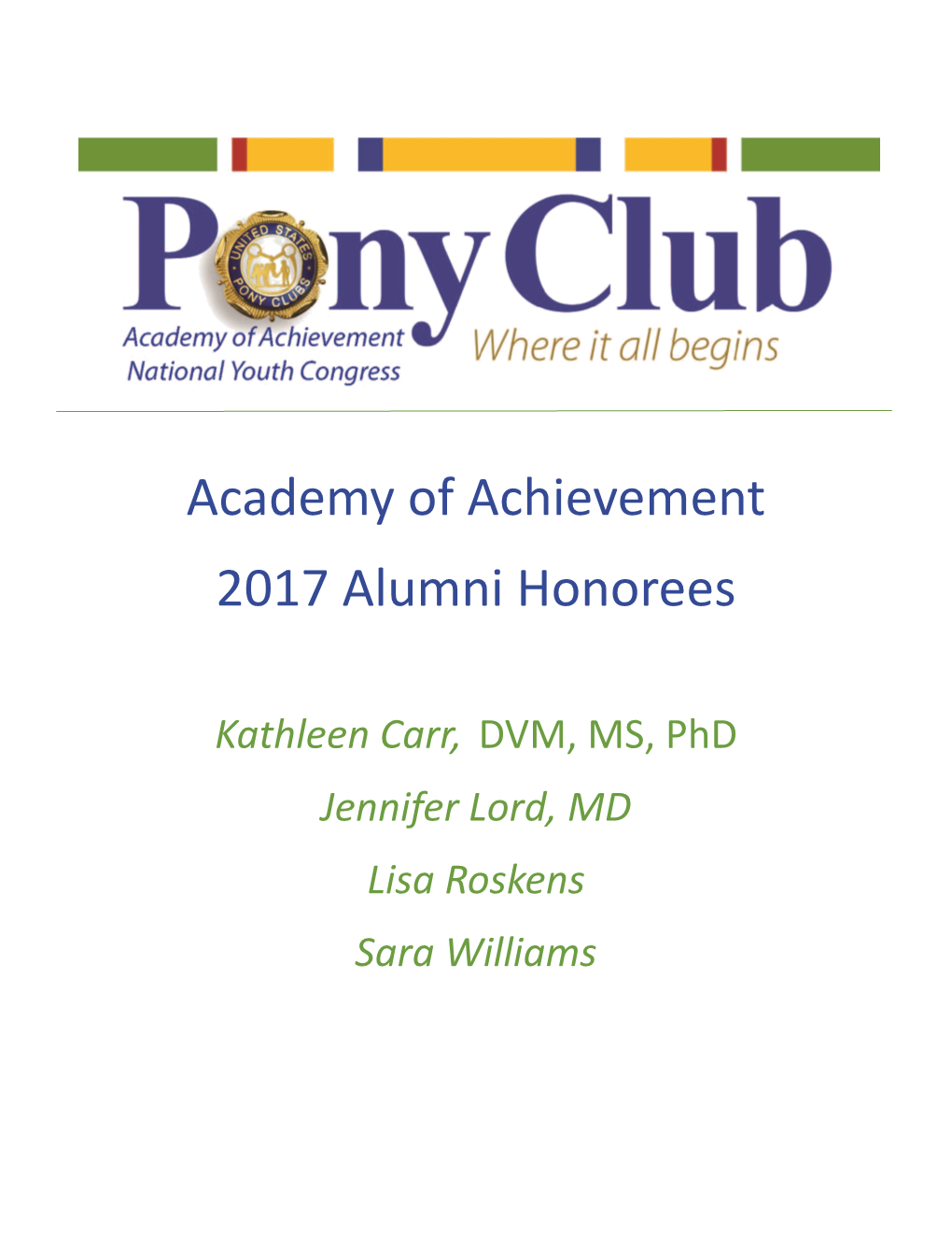Academy of Achievement 2017 Alumni Honorees