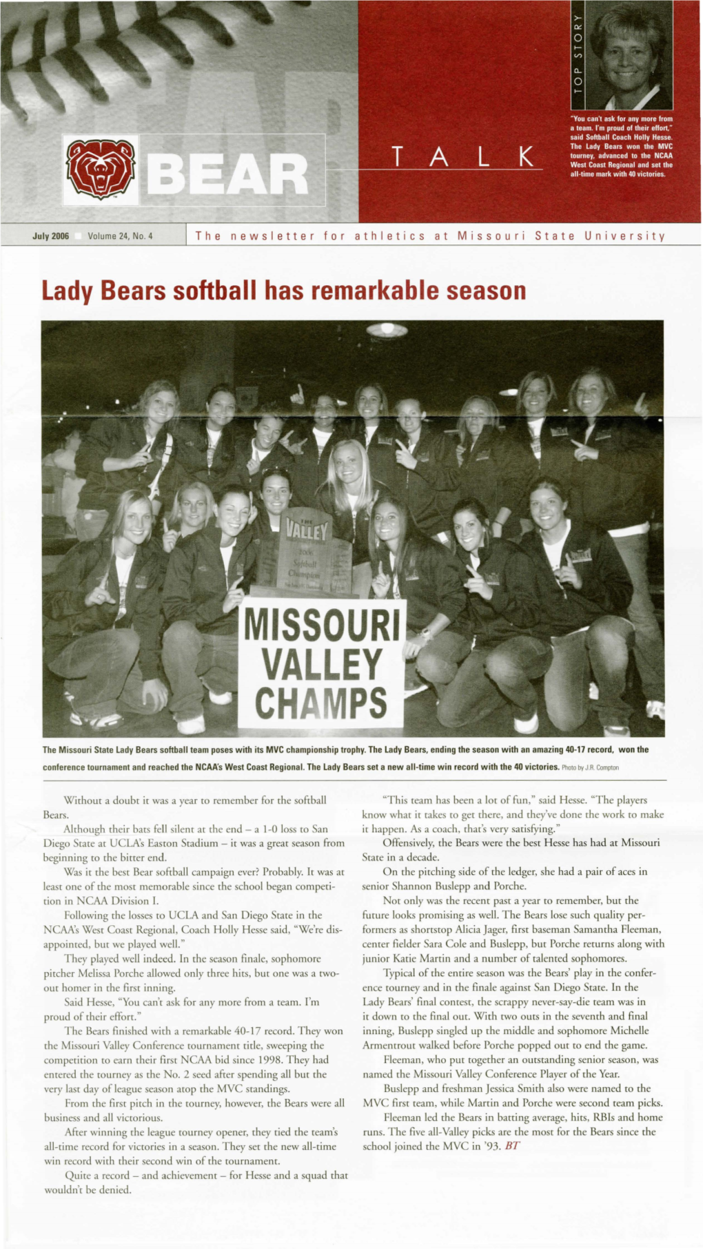 Lady Bears Softball Has Remarkable Season