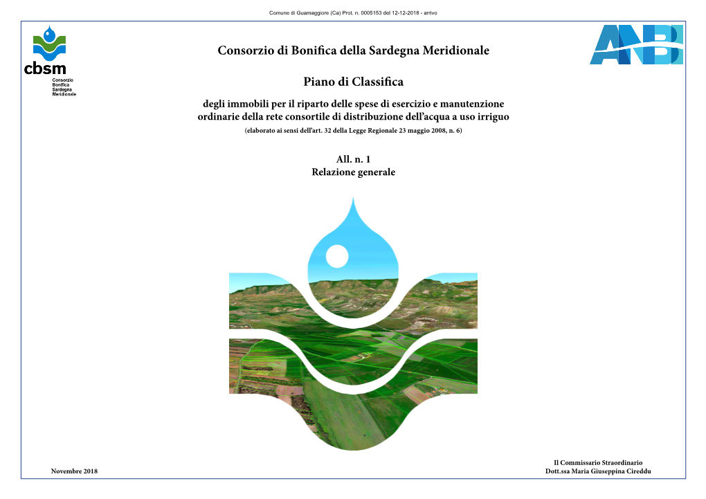 Consorzio Di Bonifica Della Sardegna Meridionale Piano Di Classifica