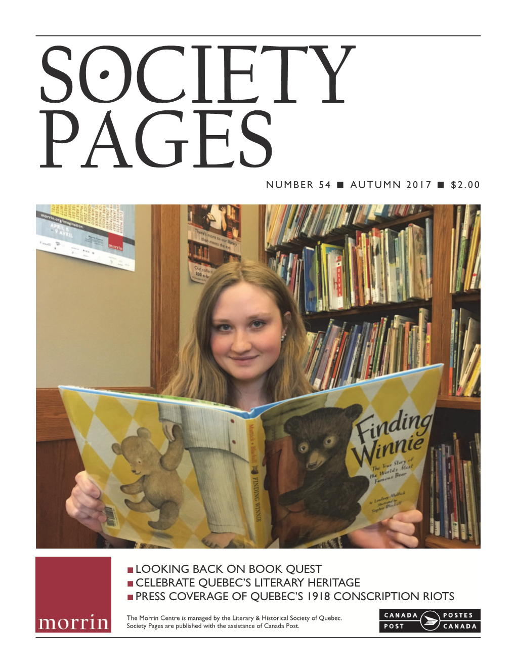 Society Pages Are Published with the Assistance of Canada Post