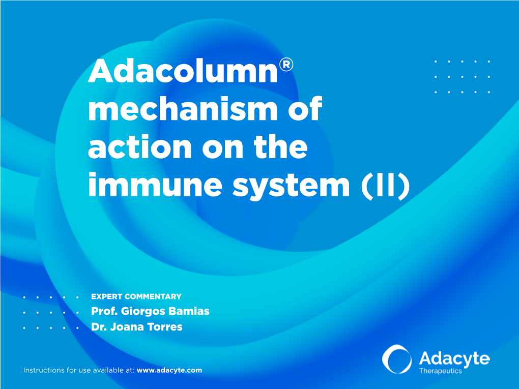 Adacolumn® Mechanism of Action on the Immune System (II)