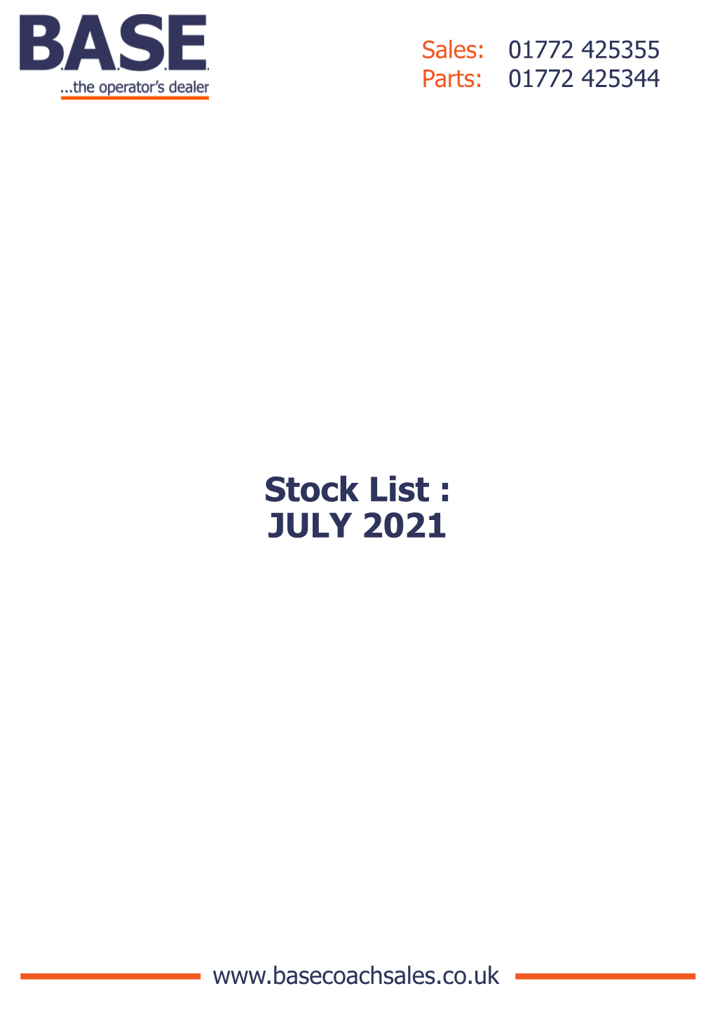 Stock List : JULY 2021