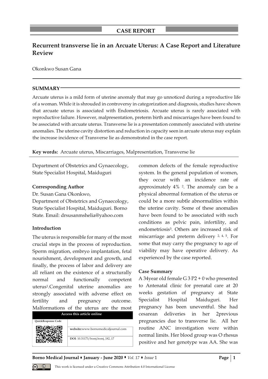 Recurrent Transverse Lie in an Arcuate Uterus: a Case Report and Literature Review