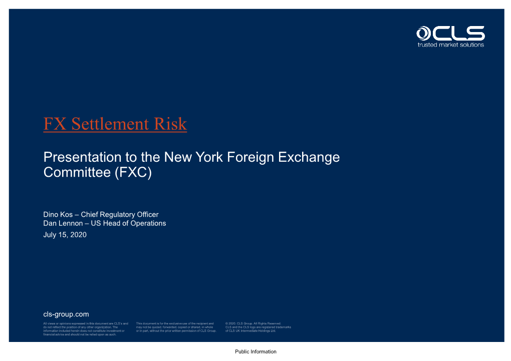 FX Settlement Risk