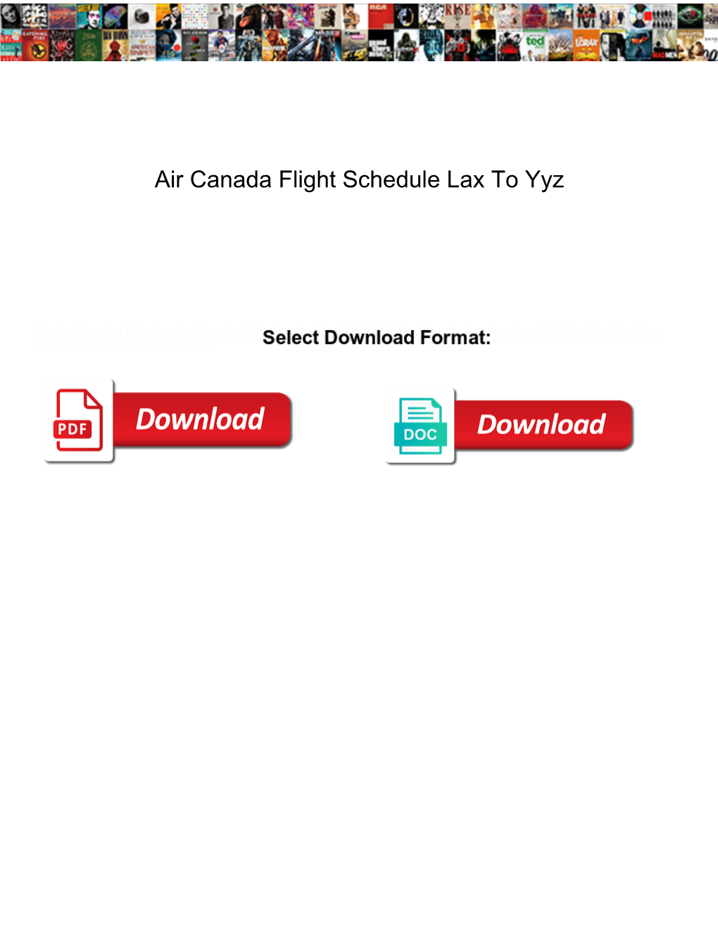 Air Canada Flight Schedule Lax to Yyz
