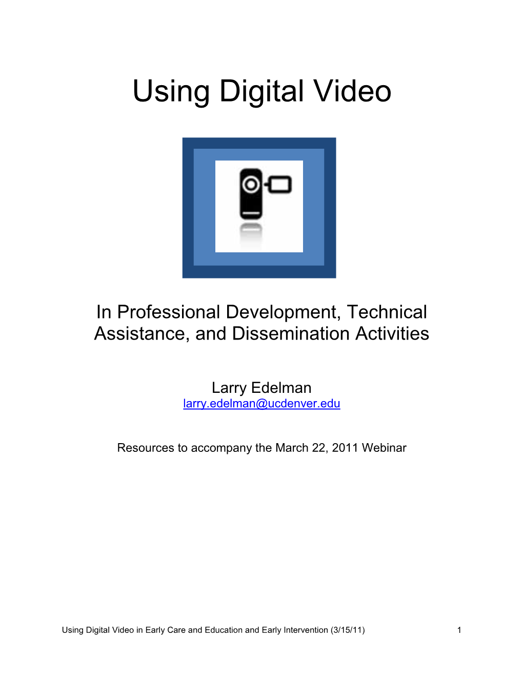 Using Digital Video