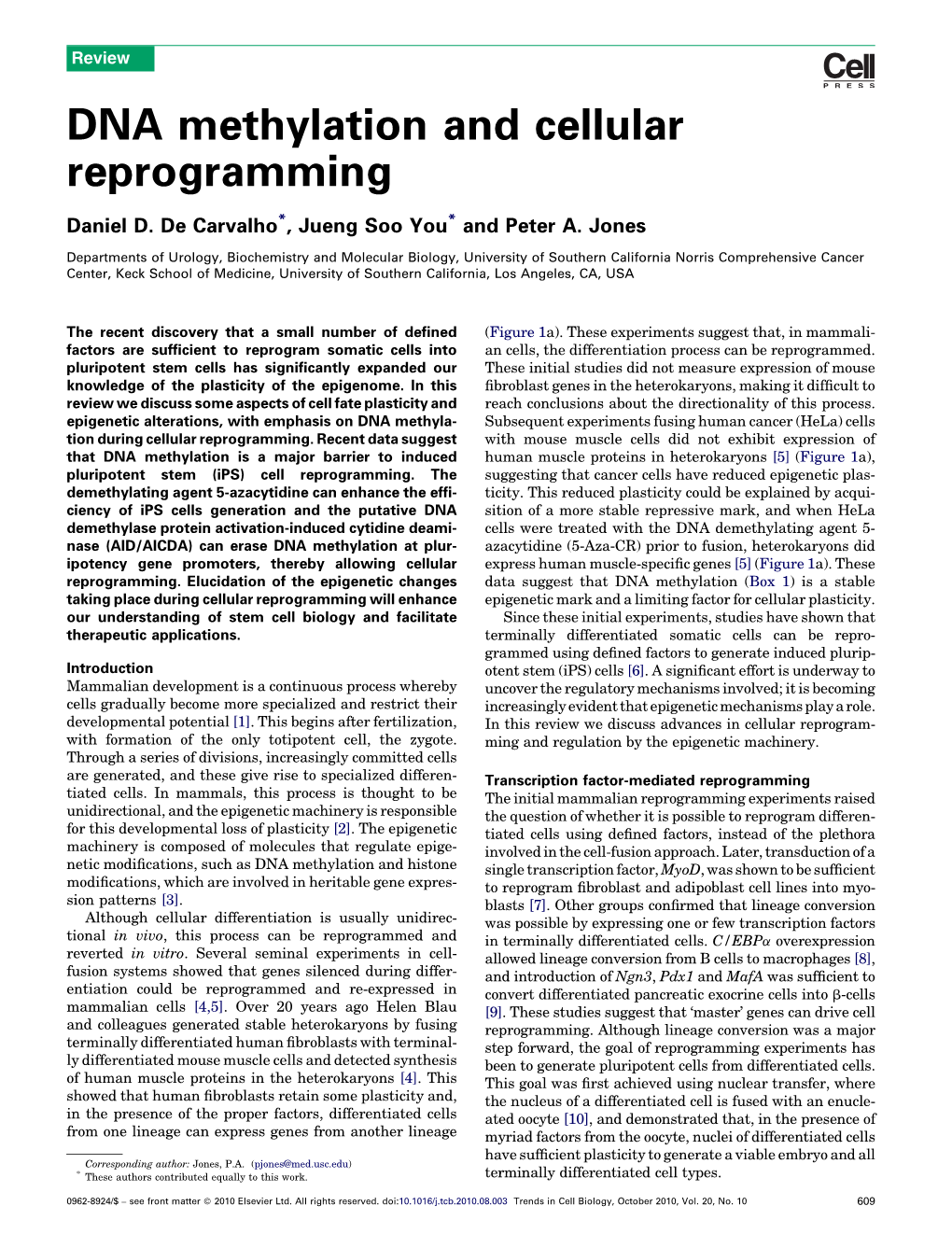 DNA Methylation and Cellular Reprogramming