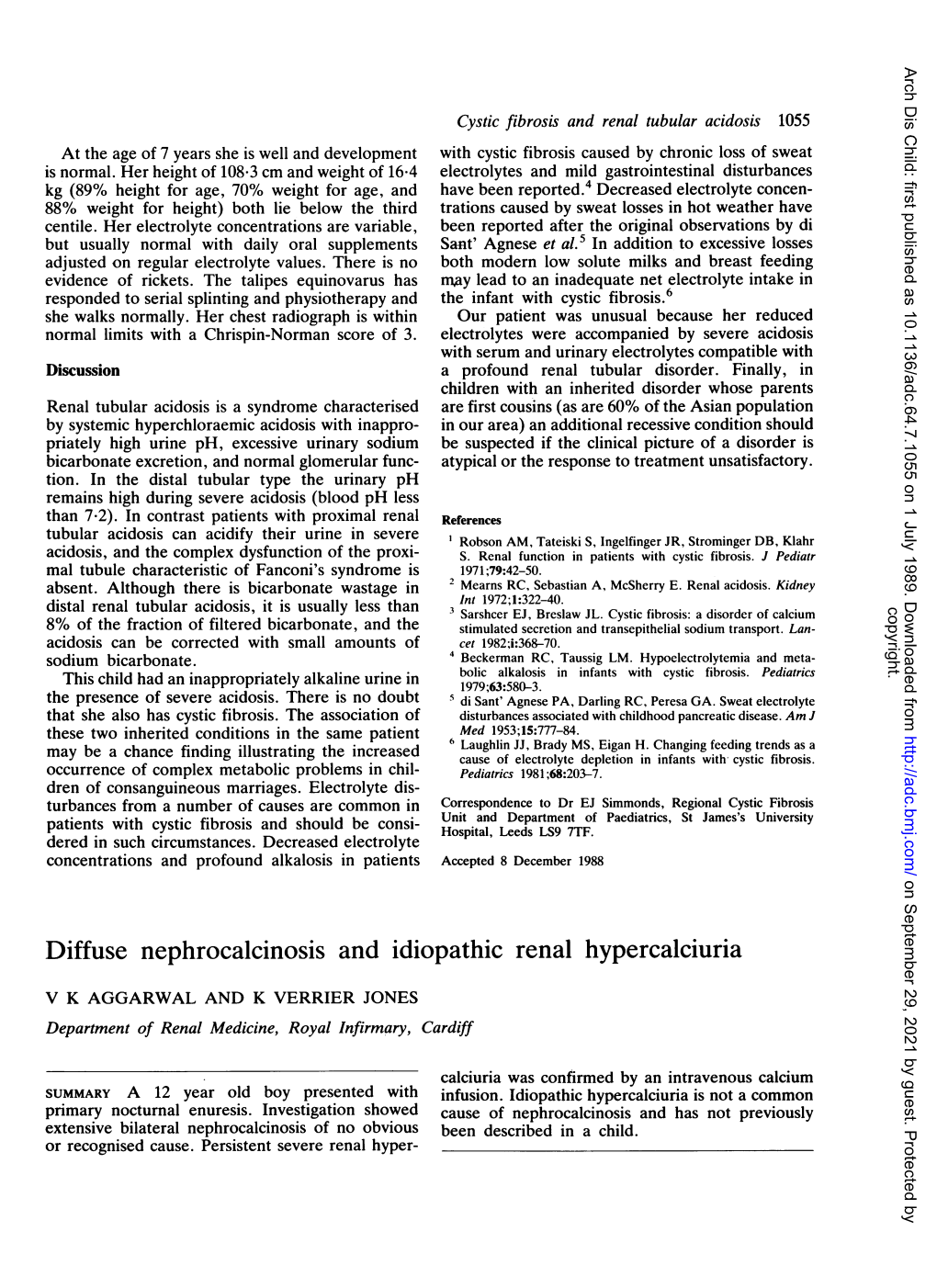 Diffuse Nephrocalcinosis and Idiopathic Renal Hypercalciuria