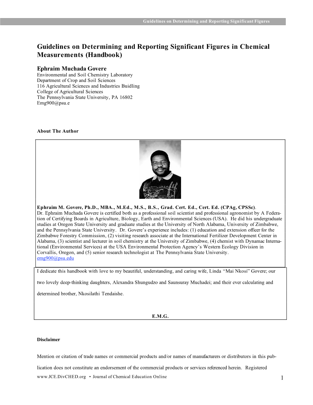 Guidelines on Determining and Reporting Significant Figures