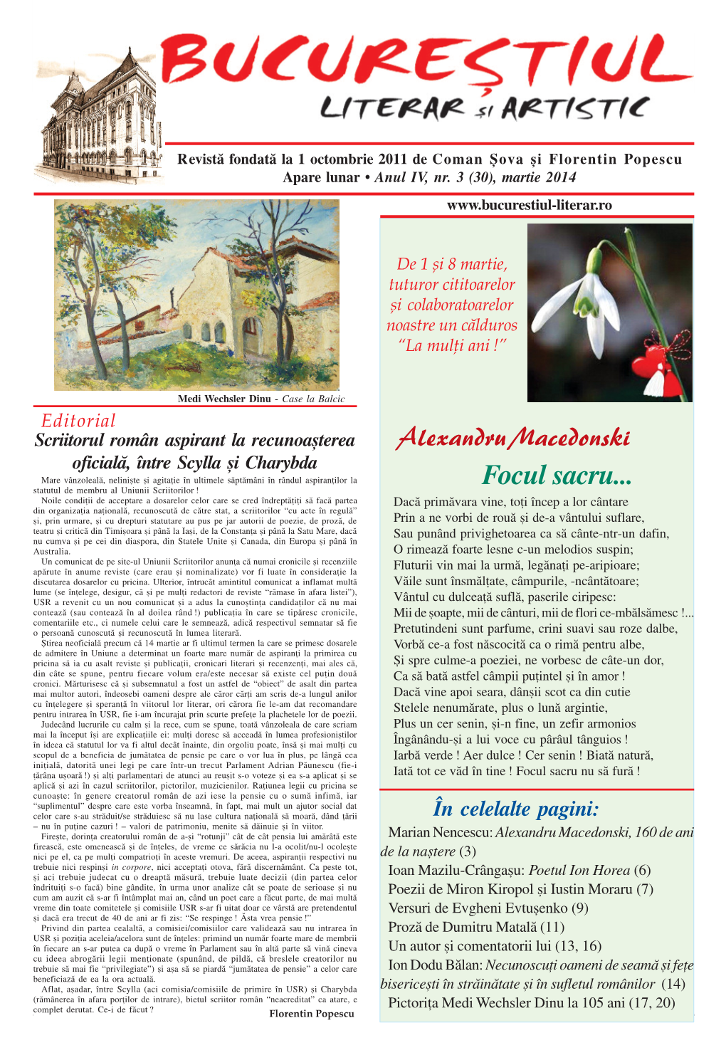 Bucurestiul Literar Si Artistic Nr 3 2014.Pmd