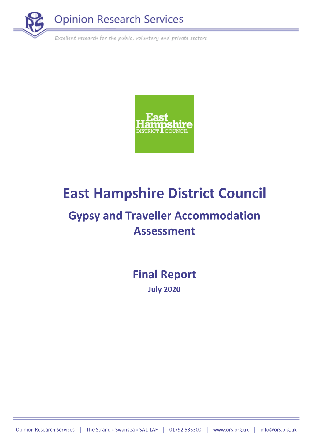 Gypsy and Traveller Accommodation Assessment Final Report