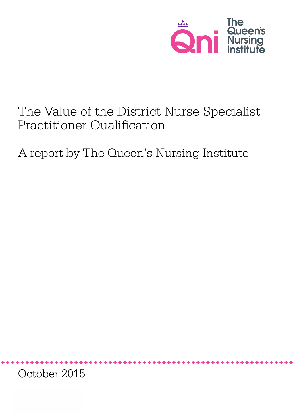 The Value of the District Nurse Specialist Practitioner Qualification