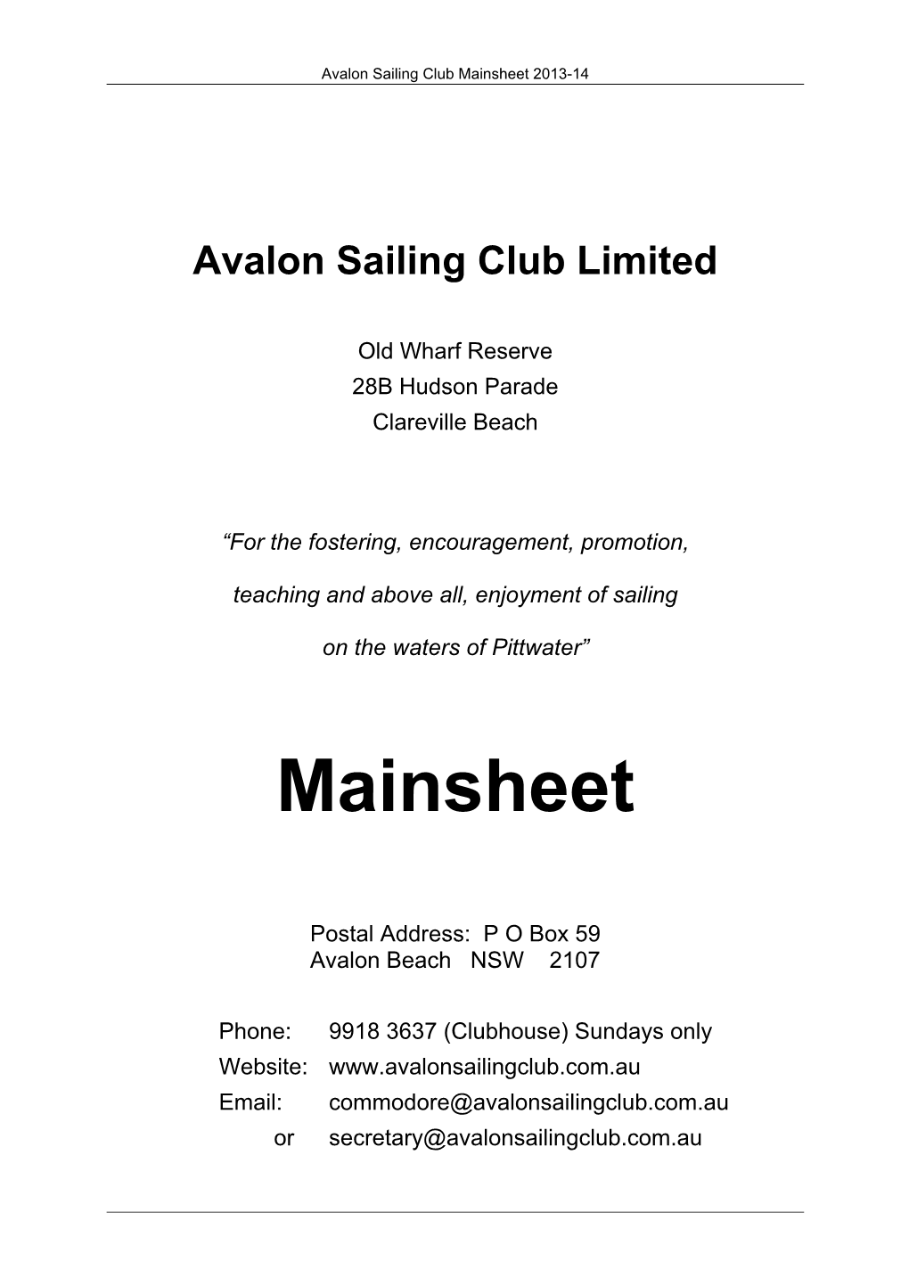 Mainsheet 2013-14