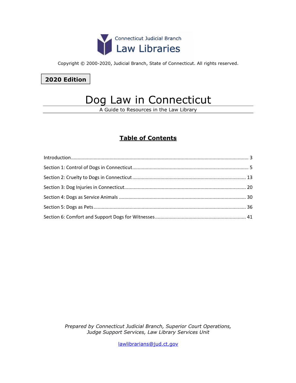 Research Guide: Dog Law in Connecticut