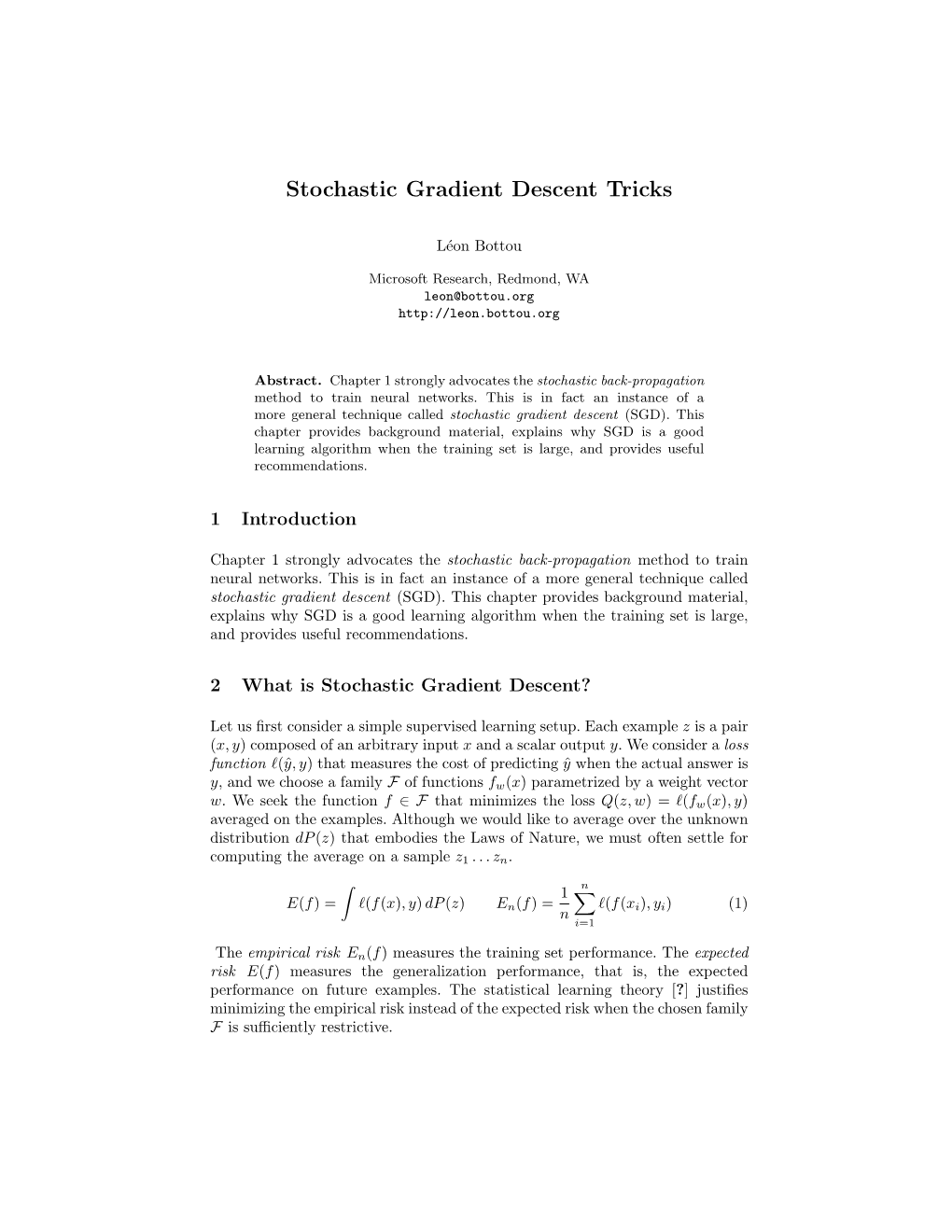 Stochastic Gradient Descent Tricks